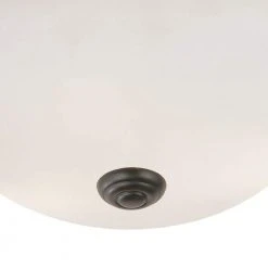 Bowers 11 in. 2-Light Oil Rubbed Bronze Flush Mount Kitchen Ceiling Light Fixture with Frosted Glass Shade by Bel Air Lighting -GlowNest Shop rubbed oil bronze bel air lighting flush mount lights 13717 rob 4f 1000
