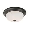 Bowers 11 in. 2-Light Oil Rubbed Bronze Flush Mount Kitchen Ceiling Light Fixture with Frosted Glass Shade by Bel Air Lighting -GlowNest Shop rubbed oil bronze bel air lighting flush mount lights 13717 rob 64 1000
