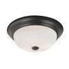 Bowers 13 in. 2-Light Oil Rubbed Bronze Flush Mount Kitchen Ceiling Light Fixture with Frosted Glass Shade by Bel Air Lighting -GlowNest Shop rubbed oil bronze bel air lighting flush mount lights 13718 rob 64 1000