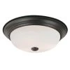 Bowers 15 in. 3-Light Oil Rubbed Bronze Flush Mount Kitchen Ceiling Light Fixture with Frosted Glass Shade by Bel Air Lighting -GlowNest Shop rubbed oil bronze bel air lighting flush mount lights 13719 rob 64 1000