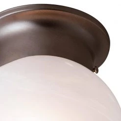 Dash 6 in. 1-Light Oil Rubbed Bronze Flush Mount Kitchen Ceiling Light Fixture with Marbleized Glass by Bel Air Lighting -GlowNest Shop rubbed oil bronze bel air lighting flush mount lights 3607 rob c3 1000