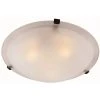 12 in. 2-Light Oil Rubbed Bronze Flush Mount Kitchen Ceiling Light Fixture with Marbleized Glass Shade by Bel Air Lighting