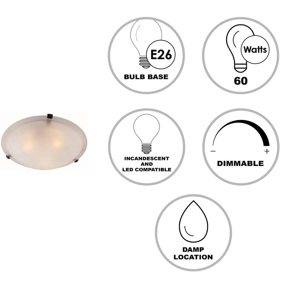 12 in. 2-Light Oil Rubbed Bronze Flush Mount Kitchen Ceiling Light Fixture with Marbleized Glass Shade by Bel Air Lighting 4 12 in. 2-Light Oil Rubbed Bronze Flush Mount Kitchen Ceiling Light Fixture with Marbleized Glass Shade by Bel Air Lighting - Image 2