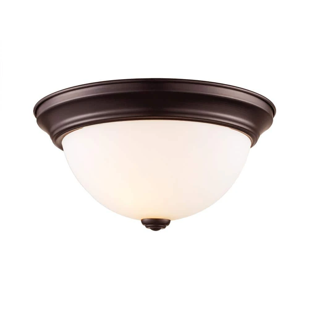 Mod Pod 11.5 in. 1-Light Oil Rubbed Bronze Flush Mount Kitchen Ceiling Light Fixture with Frosted Glass by Bel Air Lighting 3 Mod Pod 11.5 in. 1-Light Oil Rubbed Bronze Flush Mount Kitchen Ceiling Light Fixture with Frosted Glass by Bel Air Lighting