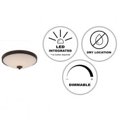 15 in. 24-Watt Equivalent Oil Rubbed Bronze Integrated LED Flush Mount Kitchen Ceiling Light Fixture by Bel Air Lighting -GlowNest Shop rubbed oil bronze bel air lighting flush mount lights led 30081 rob e1 1000
