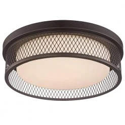 15 in. 24-Watt Equivalent Oil Rubbed Bronze Integrated LED Flush Mount Kitchen Ceiling Light Fixture with Metal Shade by Bel Air Lighting