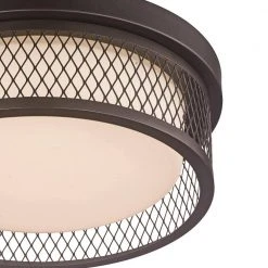 15 in. 24-Watt Equivalent Oil Rubbed Bronze Integrated LED Flush Mount Kitchen Ceiling Light Fixture with Metal Shade by Bel Air Lighting -GlowNest Shop rubbed oil bronze bel air lighting flush mount lights led 30083 rob c3 1000