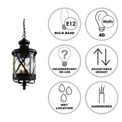 Chandler 3-Light Oiled Bronze Hanging Outdoor Pendant Light with Seeded Glass by Bel Air Lighting -GlowNest Shop rubbed oil bronze bel air lighting outdoor pendant lights 5124 rob 40 1000