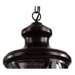 Chandler 3-Light Oiled Bronze Hanging Outdoor Pendant Light with Seeded Glass by Bel Air Lighting -GlowNest Shop rubbed oil bronze bel air lighting outdoor pendant lights 5124 rob c3 1000