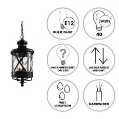 Chandler 4-Light Oiled Bronze Hanging Outdoor Pendant Light with Seeded Glass by Bel Air Lighting -GlowNest Shop rubbed oil bronze bel air lighting outdoor pendant lights 5126 rob 40 1000