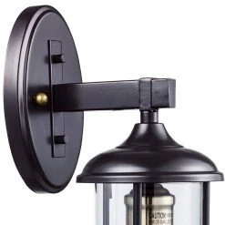 Blues 15.5 in. 1-Light Oil Rubbed Bronze and Antique Gold Outdoor Wall Light Sconce Lantern by Bel Air Lighting -GlowNest Shop rubbed oil bronze bel air lighting outdoor sconces 50231 rob 1f 1000