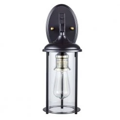 Blues 15.5 in. 1-Light Oil Rubbed Bronze and Antique Gold Outdoor Wall Light Sconce Lantern by Bel Air Lighting -GlowNest Shop rubbed oil bronze bel air lighting outdoor sconces 50231 rob 4f 1000