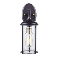 Blues 15.5 in. 1-Light Oil Rubbed Bronze and Antique Gold Outdoor Wall Light Sconce Lantern by Bel Air Lighting -GlowNest Shop rubbed oil bronze bel air lighting outdoor sconces 50231 rob c3 1000