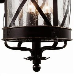 Chandler 3-Light Oil Rubbed Bronze Outdoor Wall Light Sconce Lantern with Seeded Glass by Bel Air Lighting -GlowNest Shop rubbed oil bronze bel air lighting outdoor sconces 5121 rob 1f 1000