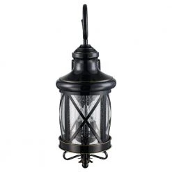 Chandler 3-Light Oil Rubbed Bronze Outdoor Wall Light Sconce Lantern with Seeded Glass by Bel Air Lighting -GlowNest Shop rubbed oil bronze bel air lighting outdoor sconces 5121 rob c3 1000