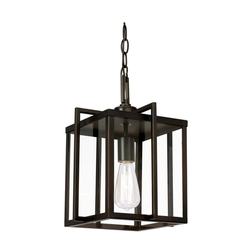 Eastwood II 10 in. 1-Light Oil Rubbed Bronze Hanging Mini Kitchen Pendant Light with Clear Glass Shade by Bel Air Lighting 3 Eastwood II 10 in. 1-Light Oil Rubbed Bronze Hanging Mini Kitchen Pendant Light with Clear Glass Shade by Bel Air Lighting