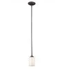 Mod Pod 1-Light Oil Rubbed Bronze Hanging Mini Kitchen Pendant Light with Frosted Glass Cylinder Shade by Bel Air Lighting -GlowNest Shop rubbed oil bronze bel air lighting pendant lights 70520 rob 64 1000