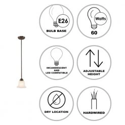 Aspen 1-Light Oil Rubbed Bronze Hanging Mini Kitchen Pendant Light with Marbleized Glass Shade by Bel Air Lighting -GlowNest Shop rubbed oil bronze bel air lighting pendant lights 9282 rob 40 1000
