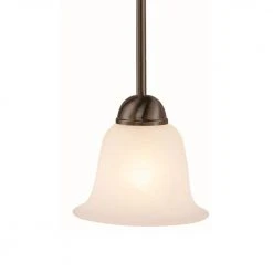 Aspen 1-Light Oil Rubbed Bronze Hanging Mini Kitchen Pendant Light with Marbleized Glass Shade by Bel Air Lighting -GlowNest Shop rubbed oil bronze bel air lighting pendant lights 9282 rob c3 1000