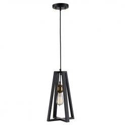 Gatlin 1-Light Oil Rubbed Bronze Hanging Mini Kitchen Pendant Light with Metal Shade by Bel Air Lighting