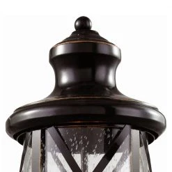 Chandler 3-Light Oiled Bronze Outdoor Lamp Post Lantern Mount with Seeded Glass by Bel Air Lighting -GlowNest Shop rubbed oil bronze bel air lighting post lanterns 5123 rob c3 1000