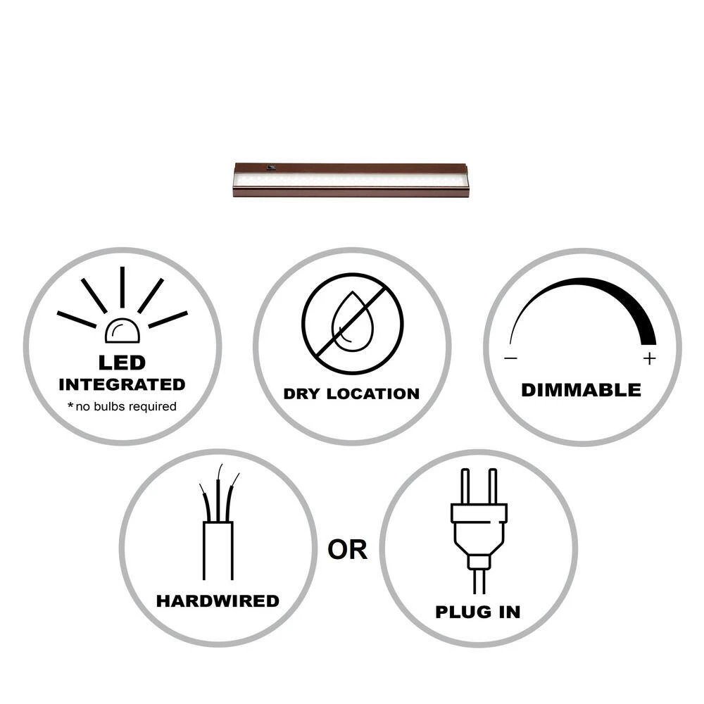 Signature 21 in. LED Rubbed Oil Bronze Under Cabinet Light with Frosted Glass by Bel Air Lighting 3 Signature 21 in. LED Rubbed Oil Bronze Under Cabinet Light with Frosted Glass by Bel Air Lighting - Image 2