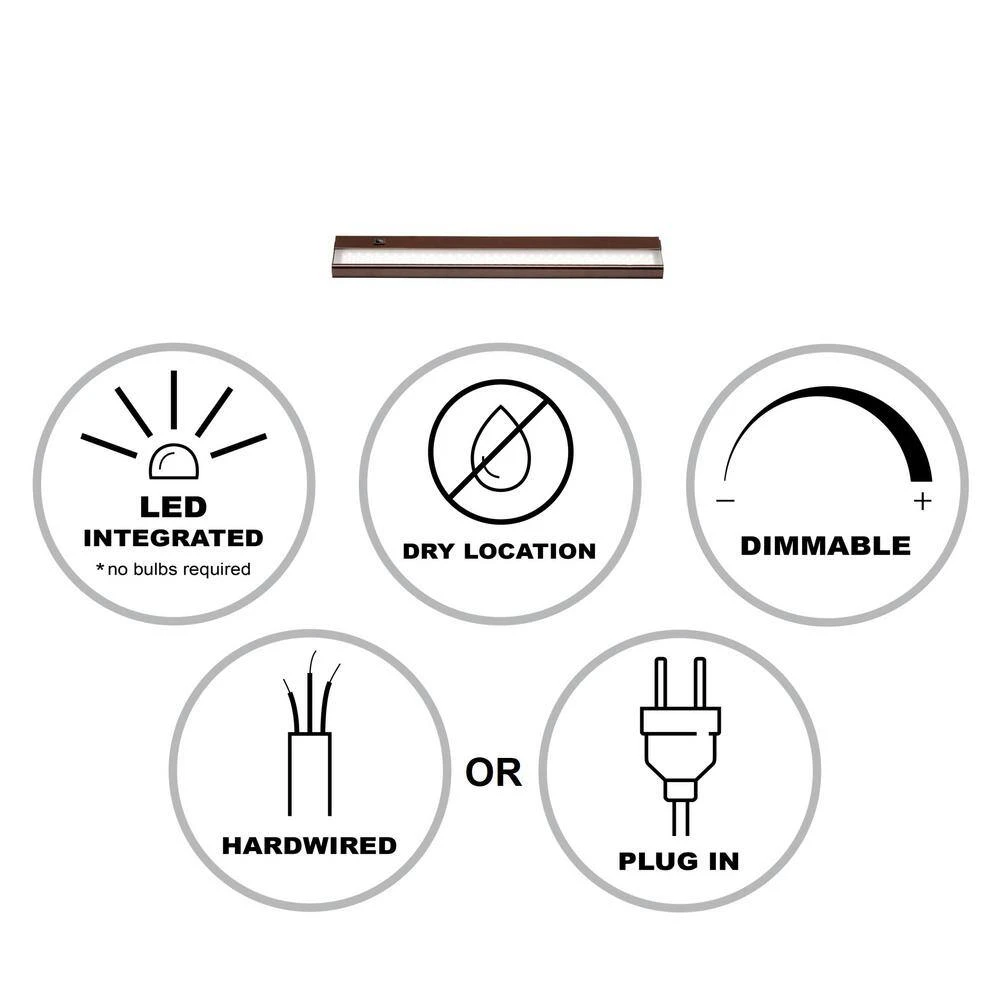 Signature 24 in. LED Rubbed Oil Bronze Under Cabinet Light with Frosted Glass by Bel Air Lighting 4 Signature 24 in. LED Rubbed Oil Bronze Under Cabinet Light with Frosted Glass by Bel Air Lighting - Image 2