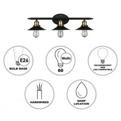 Griswald 3-Light Oil Rubbed Bronze Bathroom Vanity Light Fixture with Metal Shades by Bel Air Lighting -GlowNest Shop rubbed oil bronze bel air lighting vanity lighting 20513 rob 40 1000