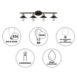 Griswald 4-Light Oil Rubbed Bronze Bathroom Vanity Light Fixture with Metal Shades by Bel Air Lighting -GlowNest Shop rubbed oil bronze bel air lighting vanity lighting 20514 rob 40 1000