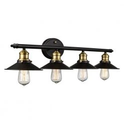 Griswald 4-Light Oil Rubbed Bronze Bathroom Vanity Light Fixture with Metal Shades by Bel Air Lighting -GlowNest Shop rubbed oil bronze bel air lighting vanity lighting 20514 rob c3 1000