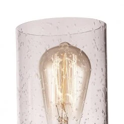 Siesta 15 in. 2-Light Oil Rubbed Bronze and Faux Wood Bathroom Vanity Light Fixture with Seeded Glass by Bel Air Lighting -GlowNest Shop rubbed oil bronze bel air lighting vanity lighting 21842 rob 1f 1000