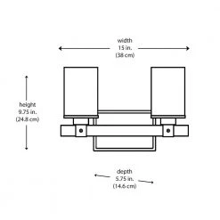 Siesta 15 in. 2-Light Oil Rubbed Bronze and Faux Wood Bathroom Vanity Light Fixture with Seeded Glass by Bel Air Lighting -GlowNest Shop rubbed oil bronze bel air lighting vanity lighting 21842 rob 40 1000