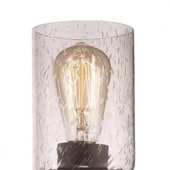 Siesta 22.75 in. 3-Light Oil Rubbed Bronze and Faux Wood Bathroom Vanity Light Fixture with Seeded Glass by Bel Air Lighting -GlowNest Shop rubbed oil bronze bel air lighting vanity lighting 21843 rob 1f 1000