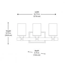 Siesta 22.75 in. 3-Light Oil Rubbed Bronze and Faux Wood Bathroom Vanity Light Fixture with Seeded Glass by Bel Air Lighting -GlowNest Shop rubbed oil bronze bel air lighting vanity lighting 21843 rob 40 1000