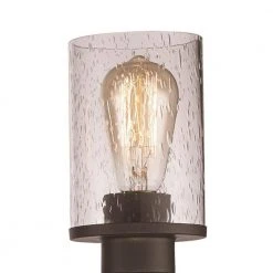 Siesta 32 in. 4-Light Oil Rubbed Bronze and Faux Wood Bathroom Vanity Light Fixture with Seeded Glass by Bel Air Lighting -GlowNest Shop rubbed oil bronze bel air lighting vanity lighting 21844 rob 1f 1000