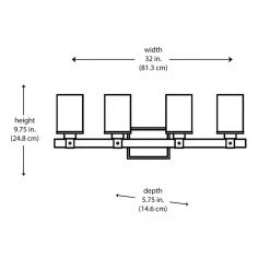 Siesta 32 in. 4-Light Oil Rubbed Bronze and Faux Wood Bathroom Vanity Light Fixture with Seeded Glass by Bel Air Lighting -GlowNest Shop rubbed oil bronze bel air lighting vanity lighting 21844 rob 40 1000