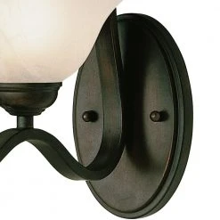 Hollyslope 1-Light Rubbed Oil Bronze Wall Sconce Light Fixture with Marbleized Glass Shade by Bel Air Lighting -GlowNest Shop rubbed oil bronze bel air lighting vanity lighting 2825 rob c3 1000