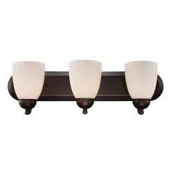 Clayton 3-Light Oil Rubbed Bronze Bathroom Vanity Light Fixture by Bel Air Lighting