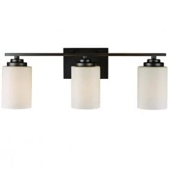 Mod Pod 22 in. 3-Light Oil Rubbed Bronze Bathroom Vanity Light Fixture with Frosted Glass Cylinder Shades by Bel Air Lighting -GlowNest Shop rubbed oil bronze bel air lighting vanity lighting 70523 rob c3 1000