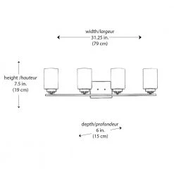 Mod Pod 31.25 in. 4-Light Oil Rubbed Bronze Bathroom Vanity Light Fixture with Frosted Glass Cylinder Shades by Bel Air Lighting 9 Mod Pod 31.25 in. 4-Light Oil Rubbed Bronze Bathroom Vanity Light Fixture with Frosted Glass Cylinder Shades by Bel Air Lighting -GlowNest Shop rubbed oil bronze bel air lighting vanity lighting 70524 rob 40 1000