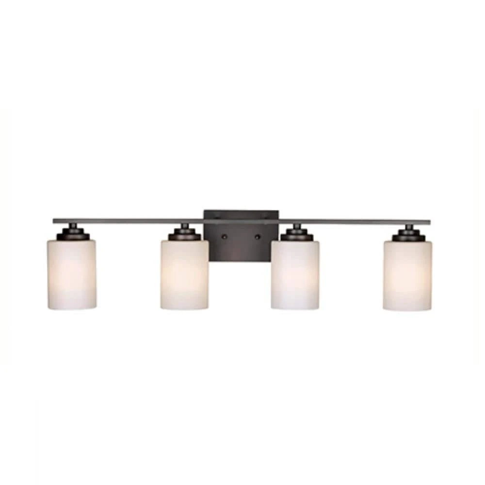 Mod Pod 31.25 in. 4-Light Oil Rubbed Bronze Bathroom Vanity Light Fixture with Frosted Glass Cylinder Shades by Bel Air Lighting 6 Mod Pod 31.25 in. 4-Light Oil Rubbed Bronze Bathroom Vanity Light Fixture with Frosted Glass Cylinder Shades by Bel Air Lighting - Image 4