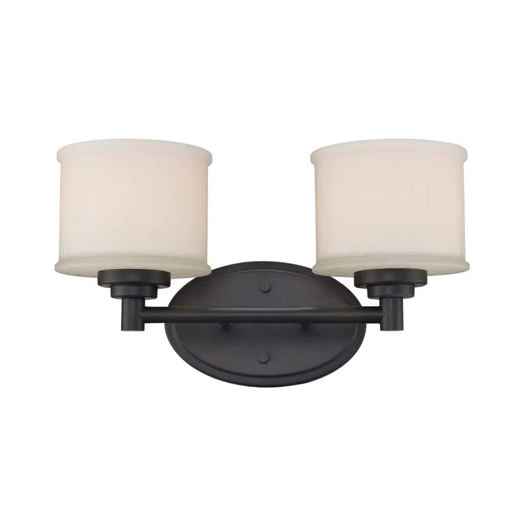 Cahill 2-Light Oil Rubbed Bronze Bathroom Vanity Light Fixture with Frosted Glass Shades by Bel Air Lighting 3 Cahill 2-Light Oil Rubbed Bronze Bathroom Vanity Light Fixture with Frosted Glass Shades by Bel Air Lighting