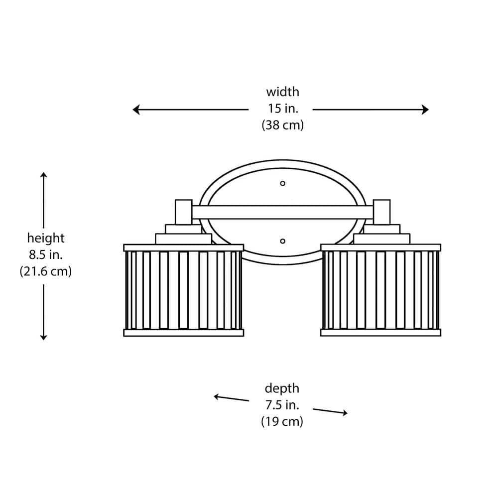 Cahill 2-Light Oil Rubbed Bronze Bathroom Vanity Light Fixture with Frosted Glass Shades by Bel Air Lighting 5 Cahill 2-Light Oil Rubbed Bronze Bathroom Vanity Light Fixture with Frosted Glass Shades by Bel Air Lighting - Image 3