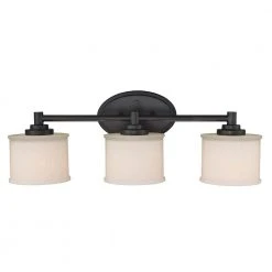 Cahill 3-Light Oil Rubbed Bronze Bathroom Vanity Light Fixture with Frosted Glass Shades by Bel Air Lighting -GlowNest Shop rubbed oil bronze bel air lighting vanity lighting 70723 rob c3 1000