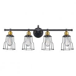 Constitution 31 in. 4-Light Oil Rubbed Bronze Bathroom Vanity Light Fixture by Bel Air Lighting