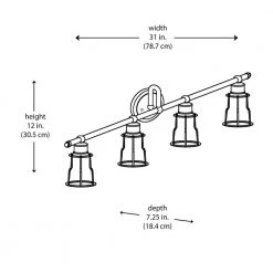 Constitution 31 in. 4-Light Oil Rubbed Bronze Bathroom Vanity Light Fixture by Bel Air Lighting -GlowNest Shop rubbed oil bronze bel air lighting vanity lighting 70814 rob 77 1000