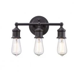 Underwood 12 in. 3-Light Oil Rubbed Bronze Bathroom Vanity Light Fixture by Bel Air Lighting