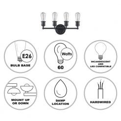 Underwood 17.25 in. 4-Light Oil Rubbed Bronze Bathroom Vanity Light Fixture by Bel Air Lighting -GlowNest Shop rubbed oil bronze bel air lighting vanity lighting 70844 rob 40 1000