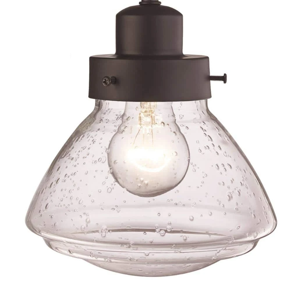 Colorado 6.5 in. 1-Light Oil Rubbed Bronze Wall Sconce Light Fixture with Seeded Glass Schoolhouse Shade by Bel Air Lighting 7 Colorado 6.5 in. 1-Light Oil Rubbed Bronze Wall Sconce Light Fixture with Seeded Glass Schoolhouse Shade by Bel Air Lighting - Image 5