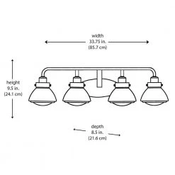 33.75 in. 4-Light Oil Rubbed Bronze Bathroom Vanity Light Fixture with Seeded Glass Schoolhouse Shades by Bel Air Lighting -GlowNest Shop rubbed oil bronze bel air lighting vanity lighting 71624 rob 77 1000